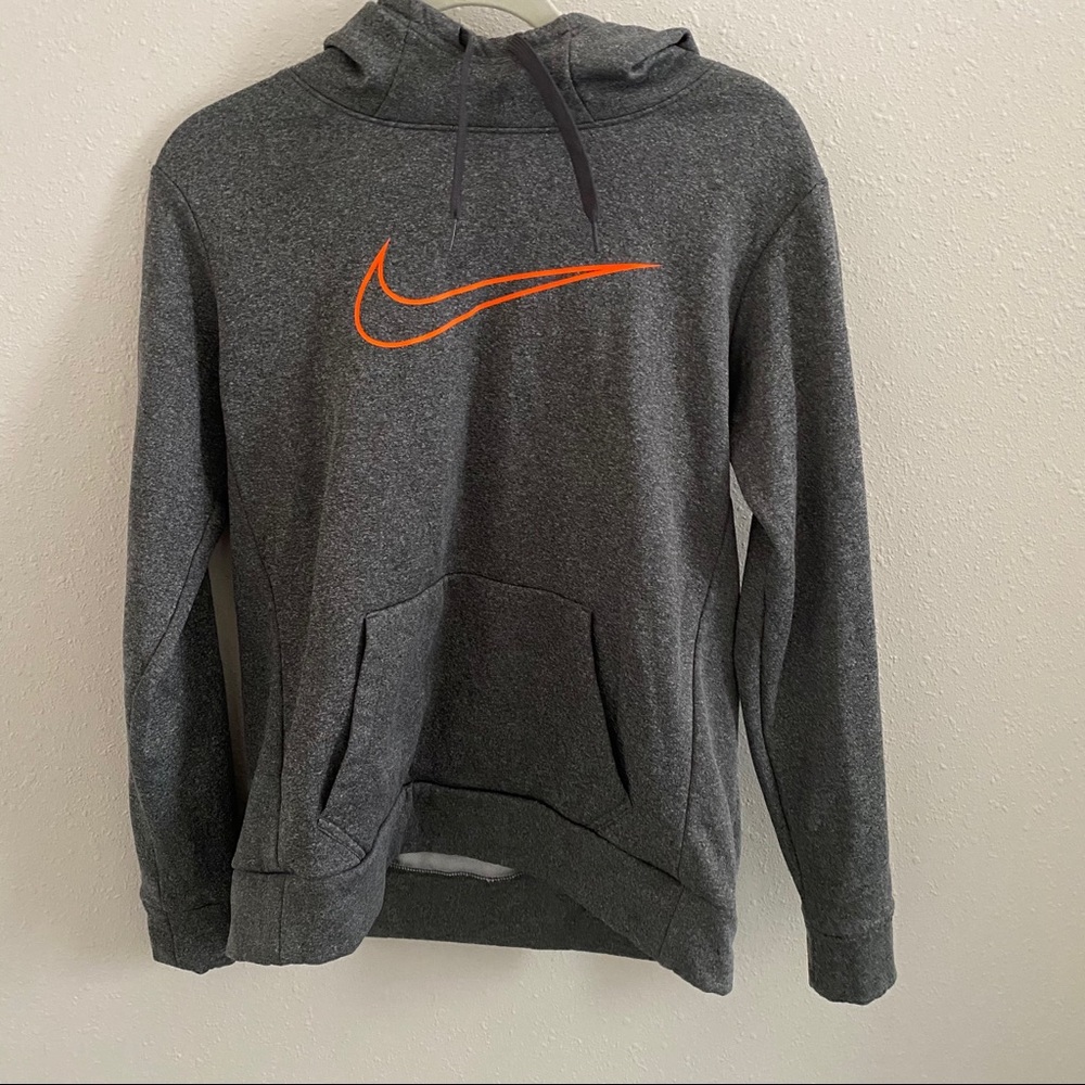 Gray and Orange NIKE Hoodie Sweatshirt
